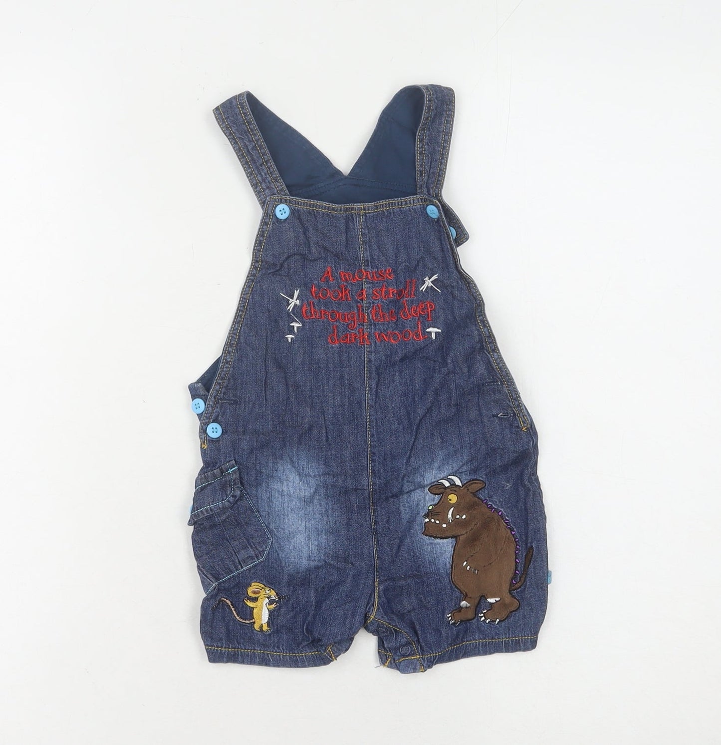 The Gruffalo Girls Blue Denim Dungaree Playsuit 12-18 Mths