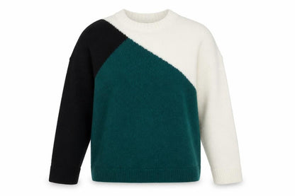 John Lewis Women's Crew Neck Colour Block Jumper S
