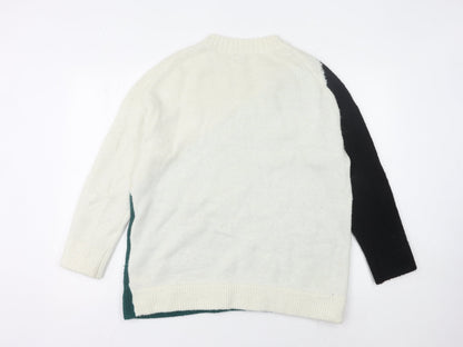 John Lewis Women's Crew Neck Colour Block Jumper S