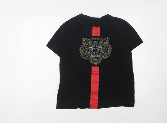 Closure London Men's Black Graphic T-Shirt, Medium
