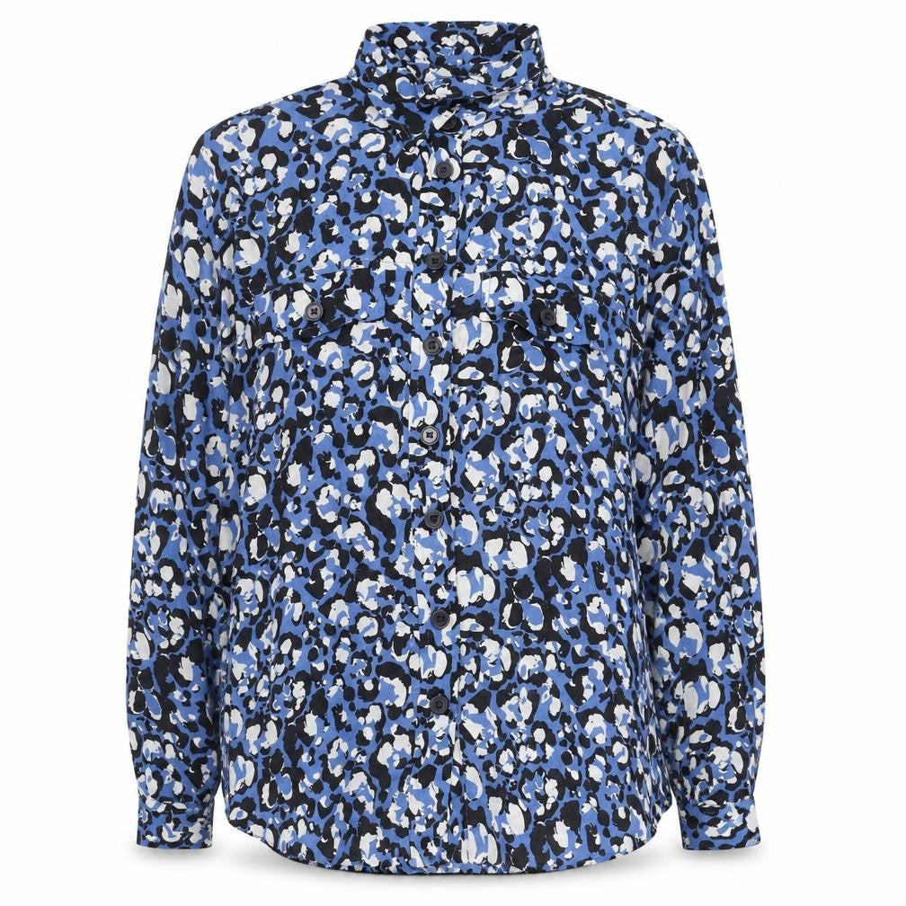 Next Women's Blue Button-Up Animal Print Shirt Size 6P