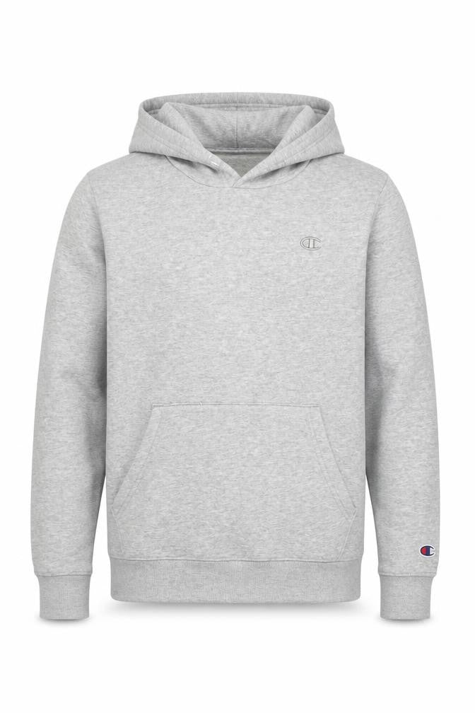 Champion Boys Grey Hoodie, Size L, Pullover with Logo