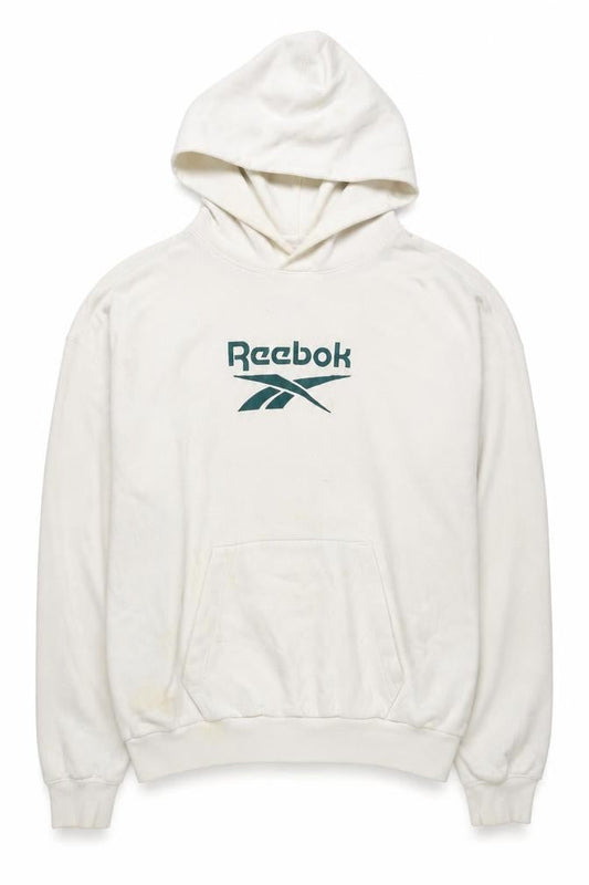 Reebok Unisex White Hoodie Large Casual Pullover