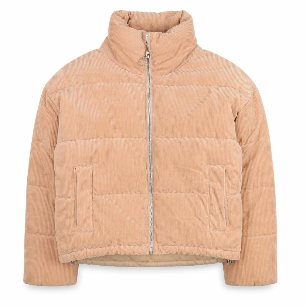 Topshop Women's Beige Cotton Puffer Jacket Size 6