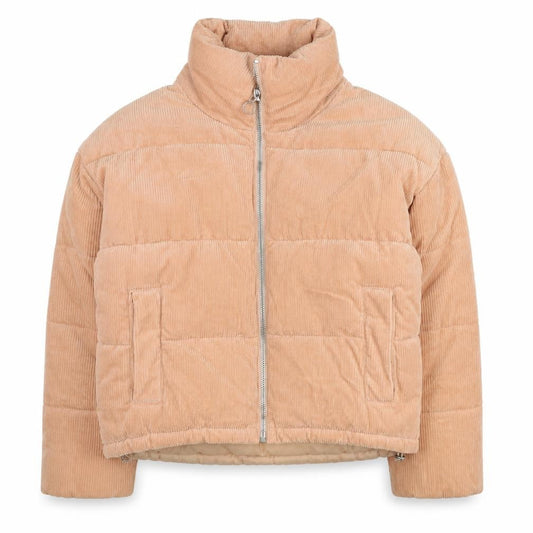 Topshop Women's Beige Cotton Puffer Jacket Size 6