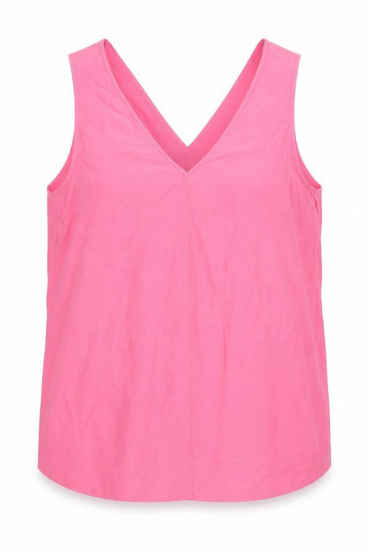 Marks and Spencer Women's Pink V-Neck Tank - Size 12