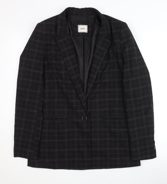 Pimkie Black Check Blazer Unisex M Formal Jacket