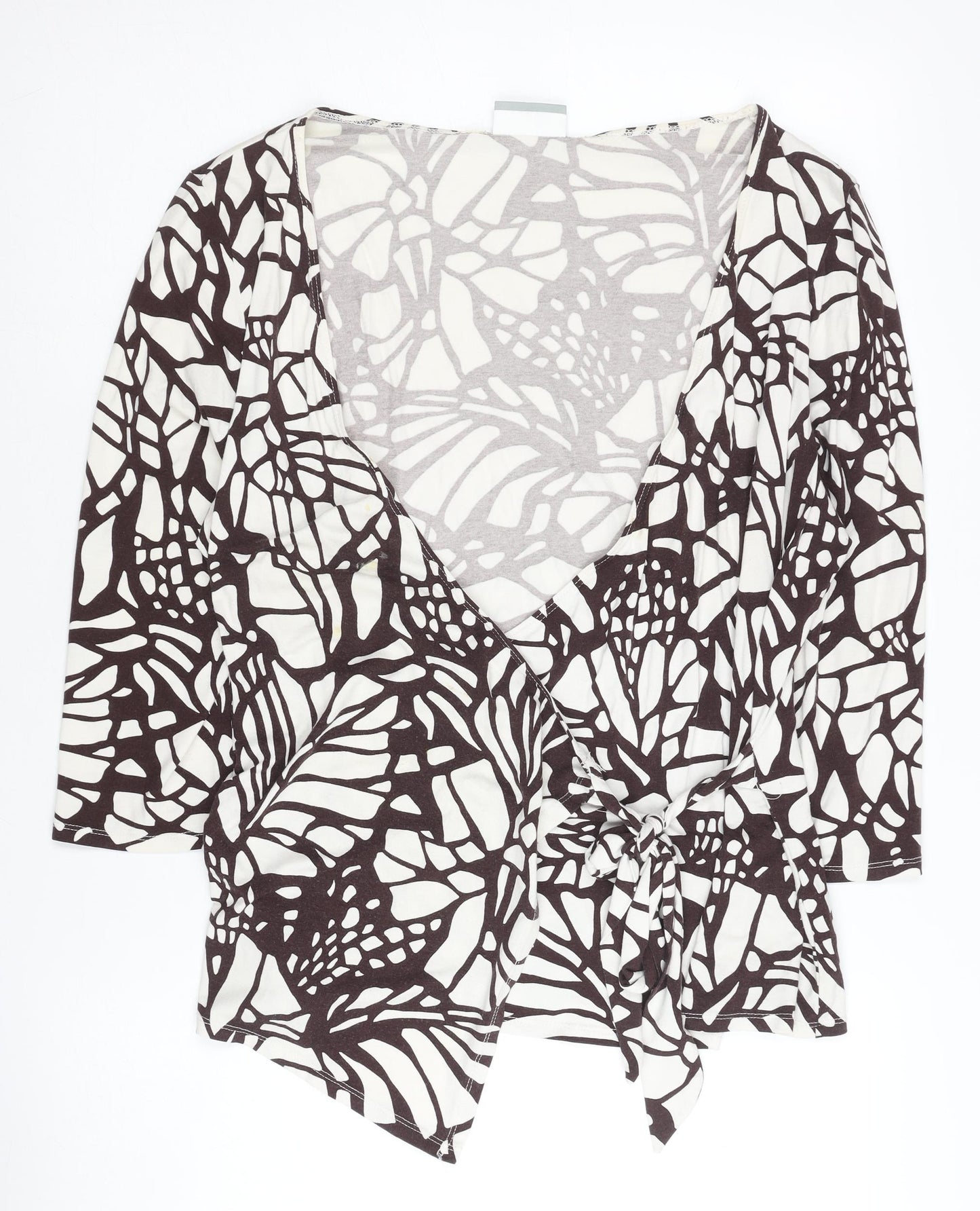 Wallis Women's White Geometric Wrap Tunic, Size 18