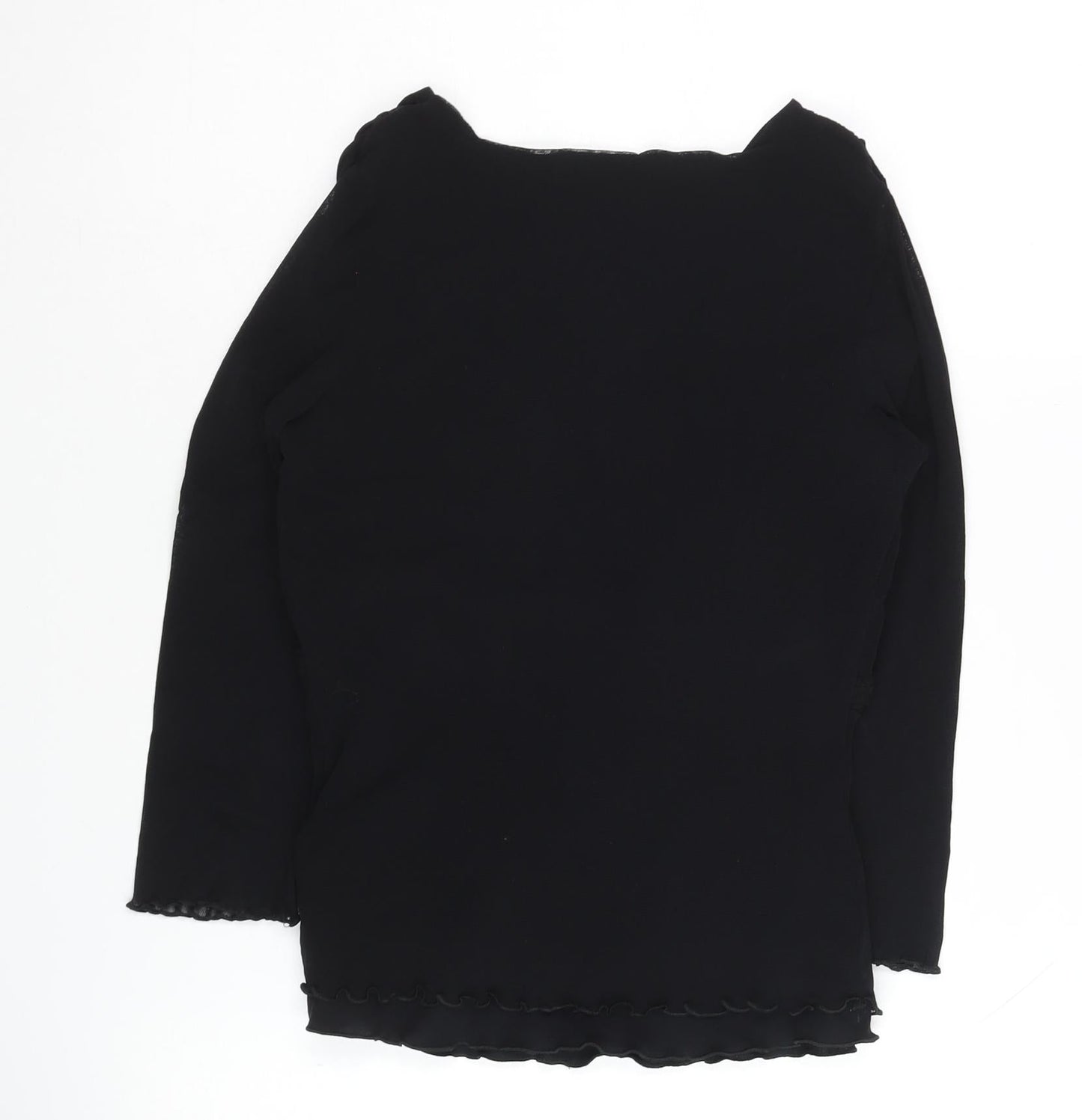 Next Women's Black Nylon V-Neck Blouse Size 10