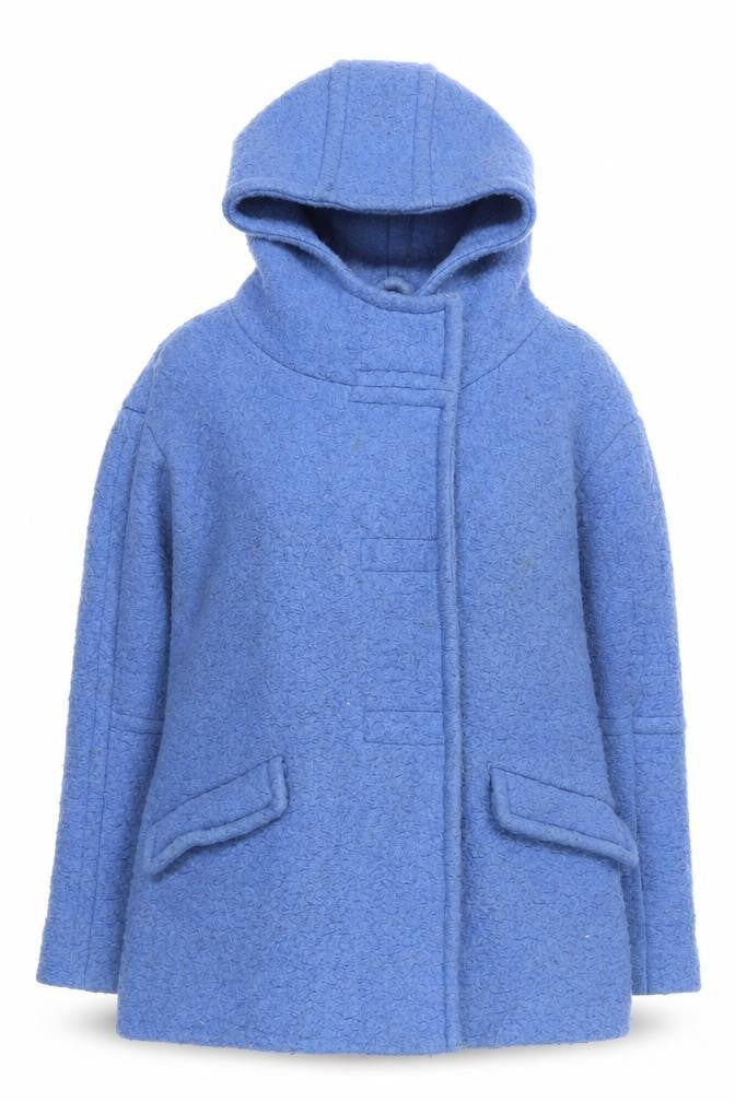 A&G Women's Blue Wool Coat Size 10 Hooded
