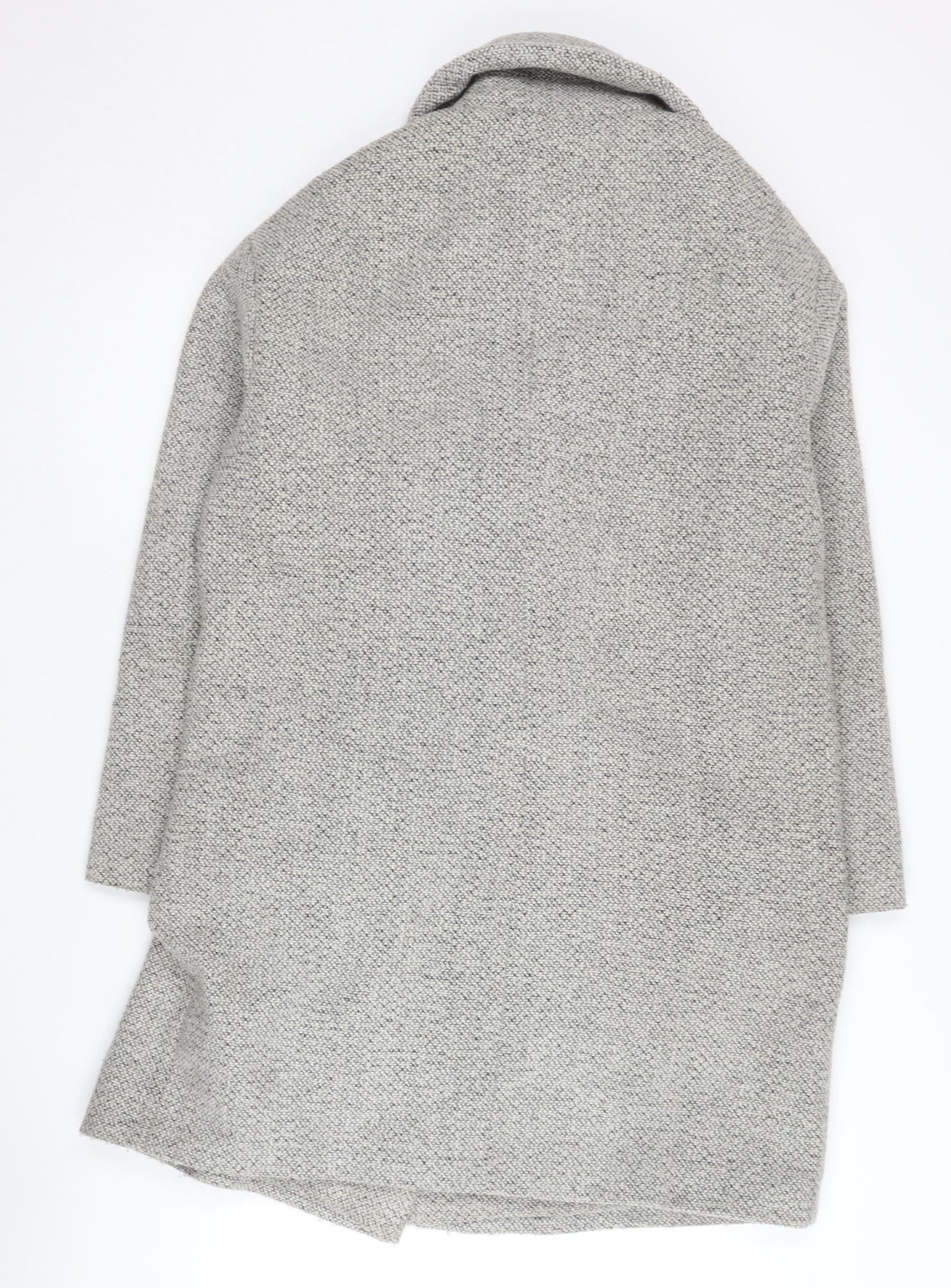 Oasis Women's Grey XS Pea Coat, Lined with Button Accents