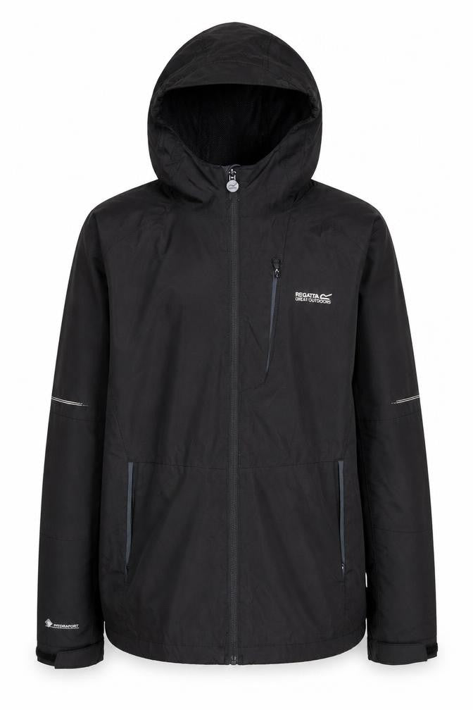 Regatta Boys Black Jacket 11-12 Years, Hooded & Lined