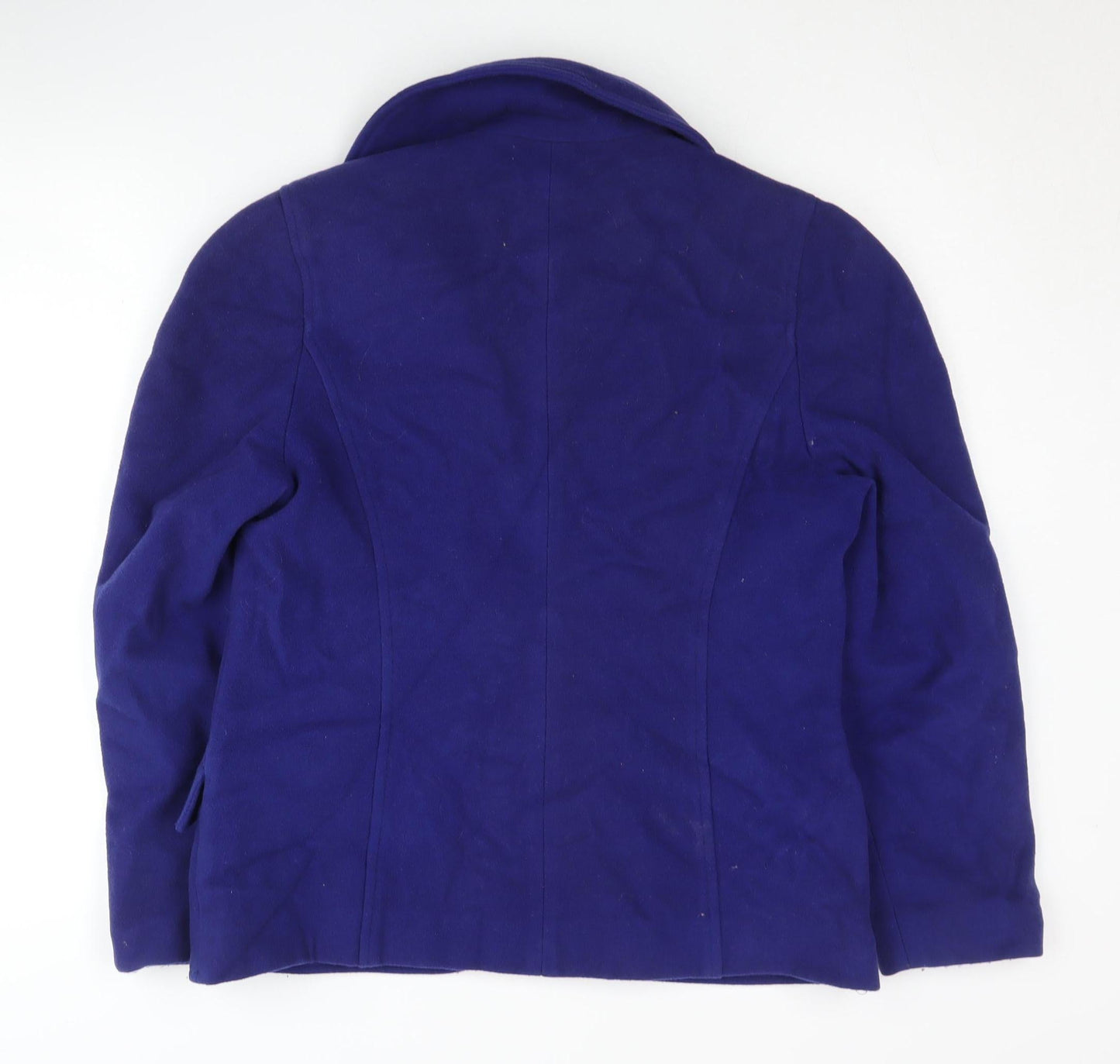 Women's Blue Wool Cashmere Blazer Shawl Lapel Size 2