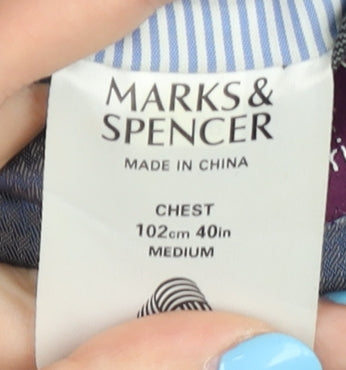 Marks and Spencer Men's Grey Blazer, 40R Single-Breasted