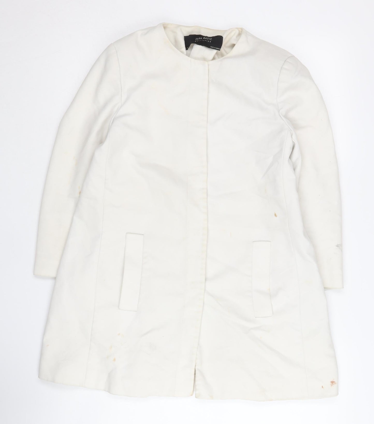 Zara Women’s White Mid-Length Coat Size S