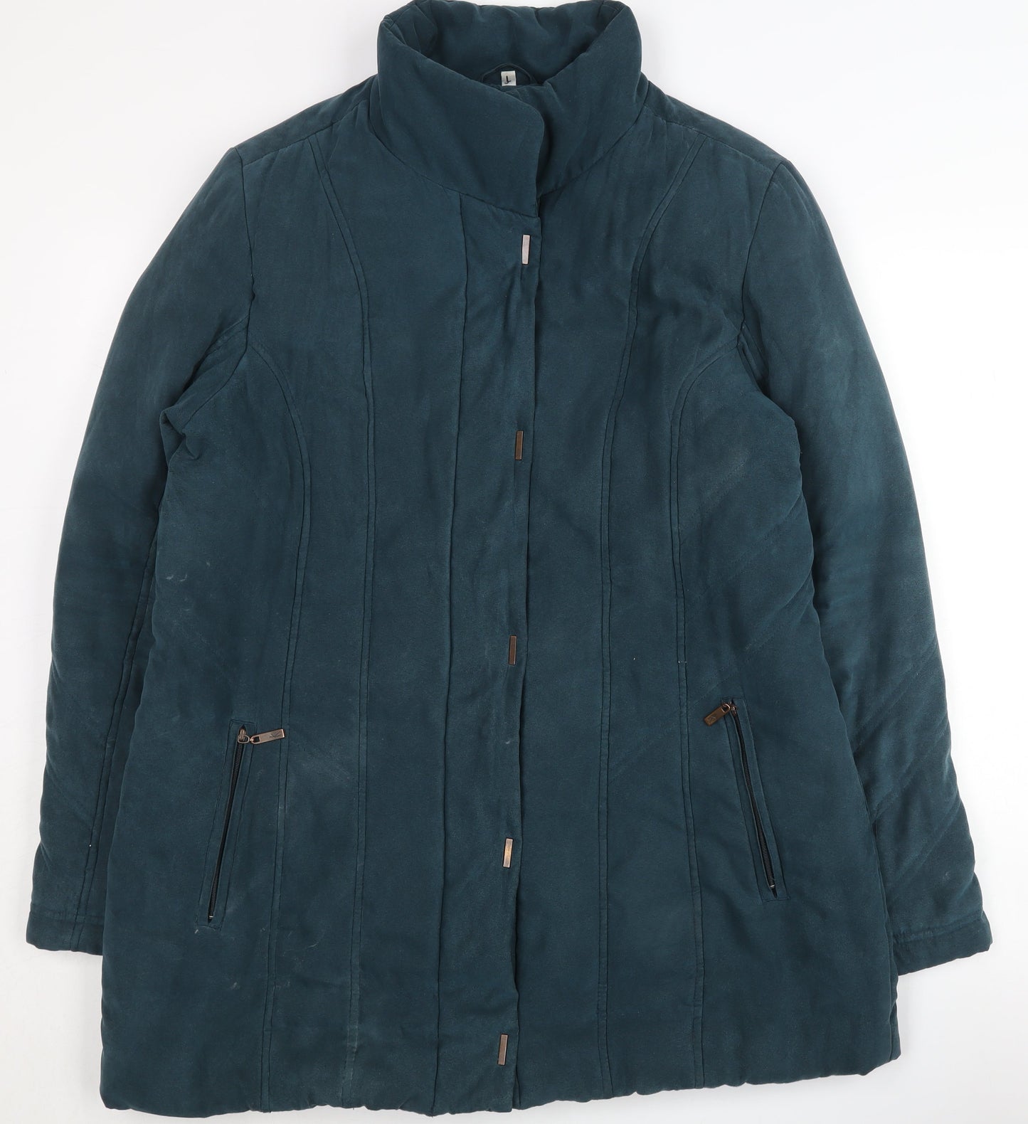 Klass Blue Suede Women's L Coat with Zipped Pockets