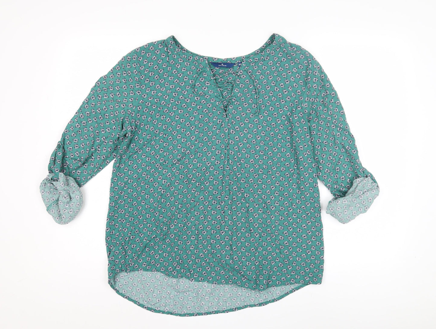 Tom Tailor Women's Green Floral Blouse, Size 12