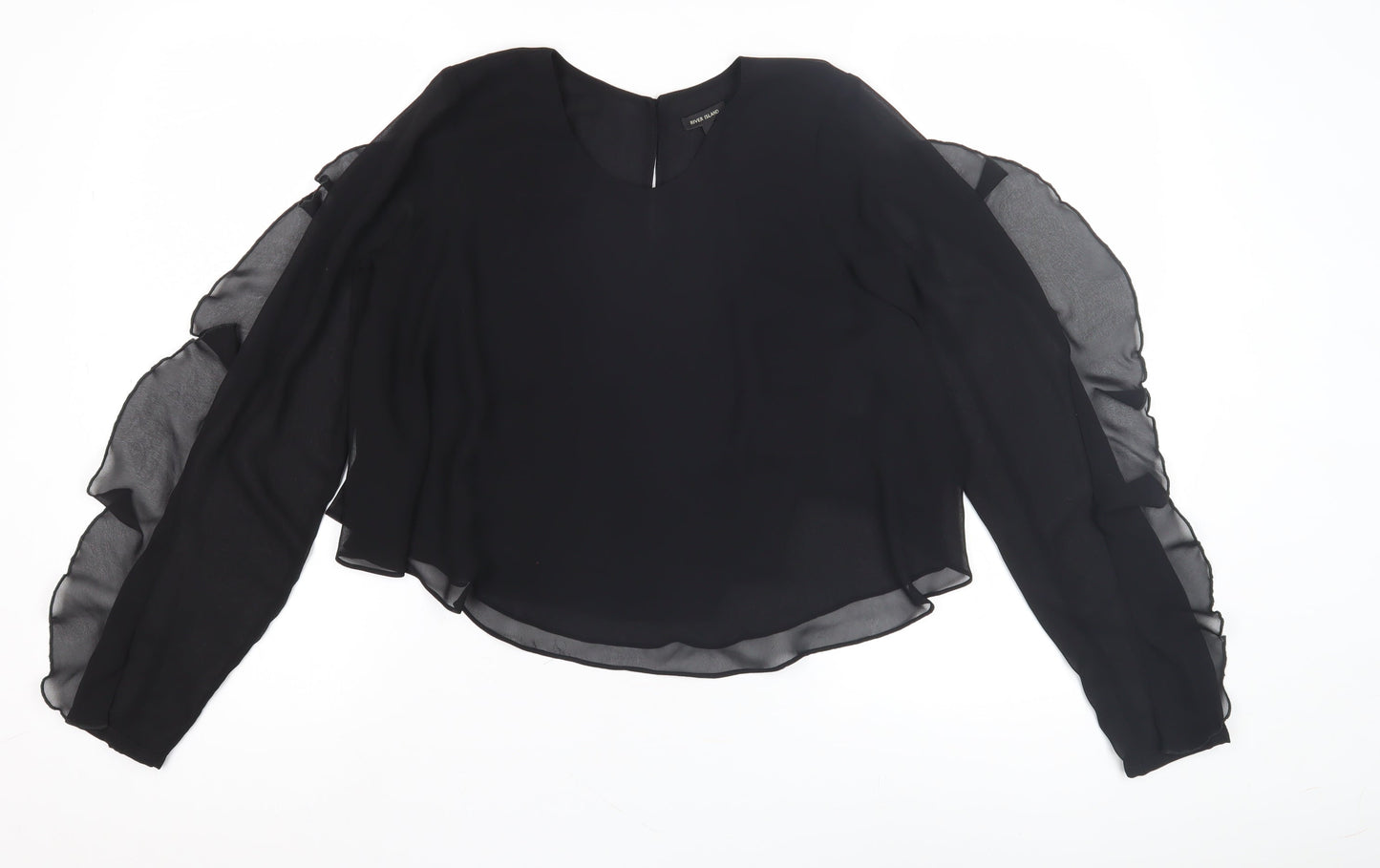 River Island Women's Black Chiffon Blouse S