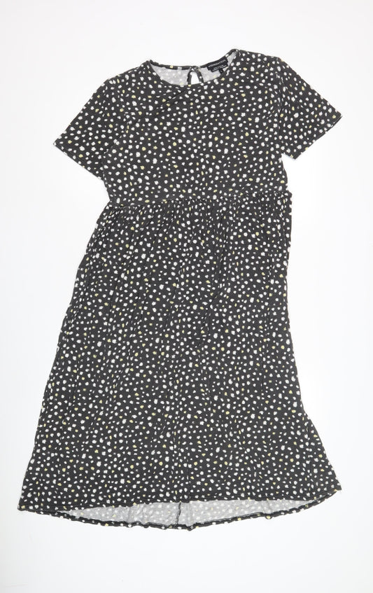 Wednesday's Girl Women's Black Dress - Size L, Short Sleeve