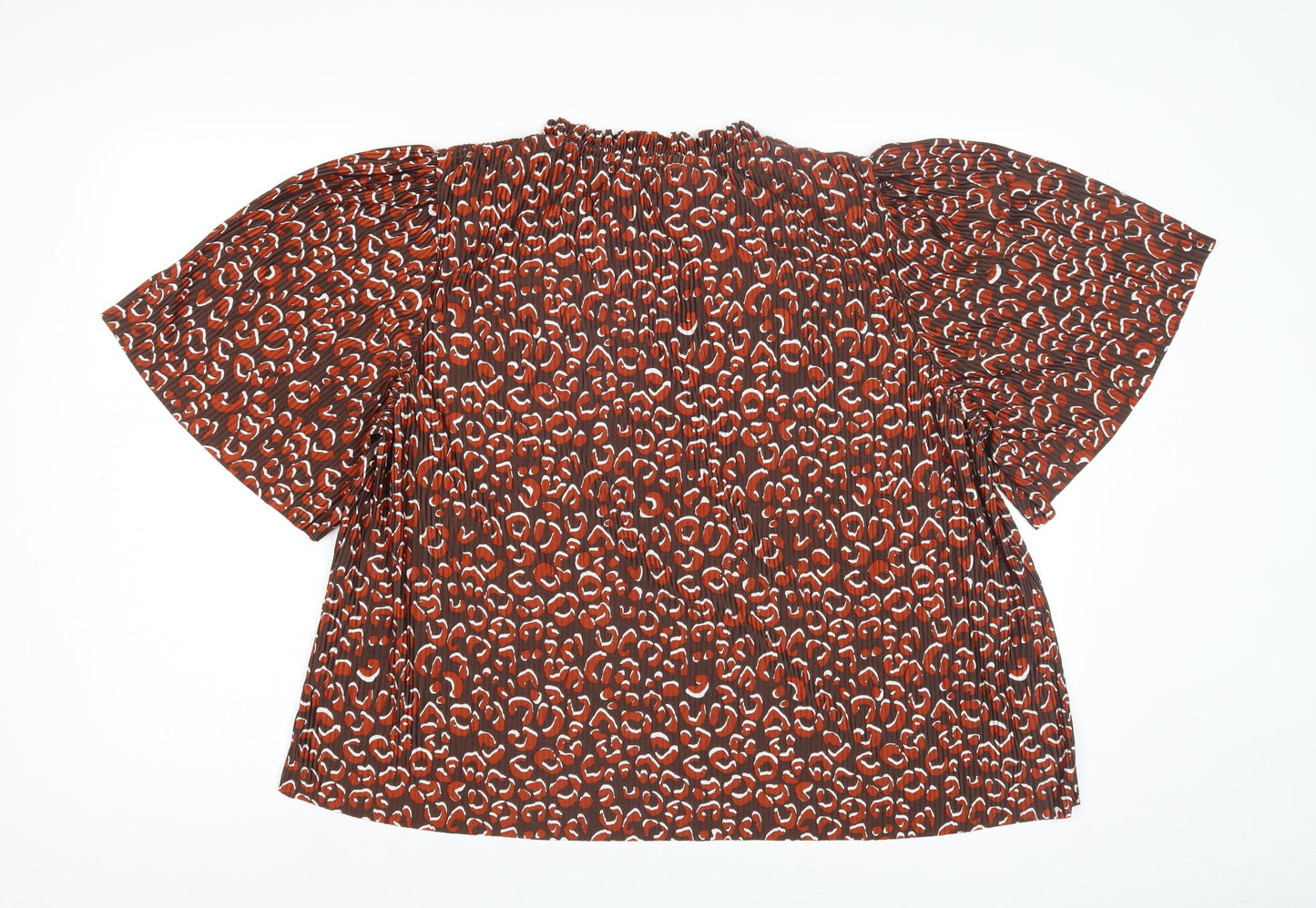 Next Women Brown Animal Print Tunic Blouse Size 14