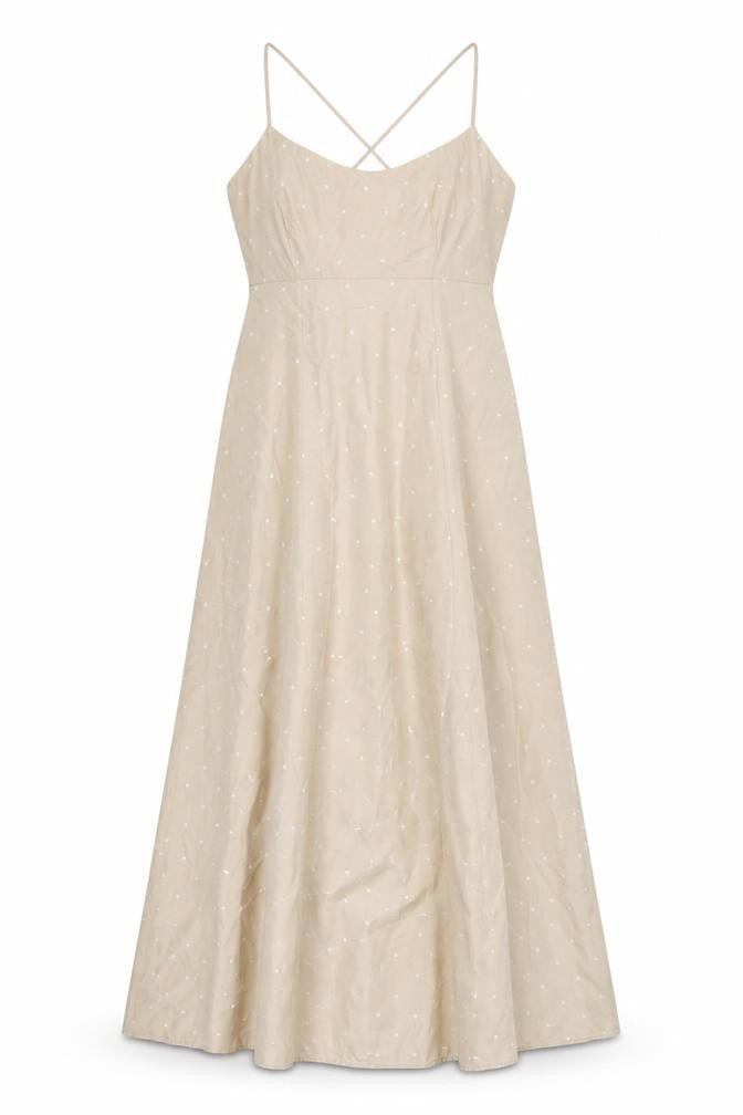 Oasis Women's Beige Polka Dot Dress, Size 10