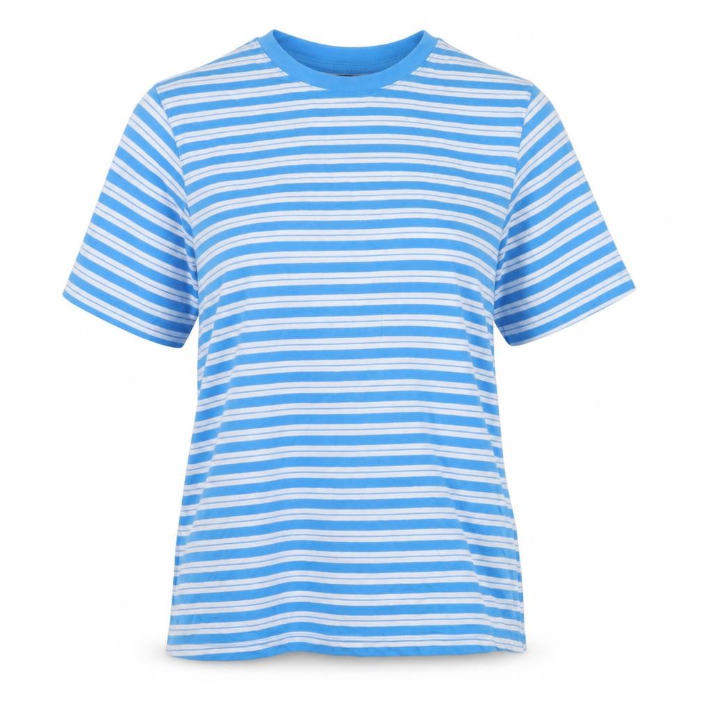 Marks & Spencer Women's Blue Striped T-Shirt Size 6