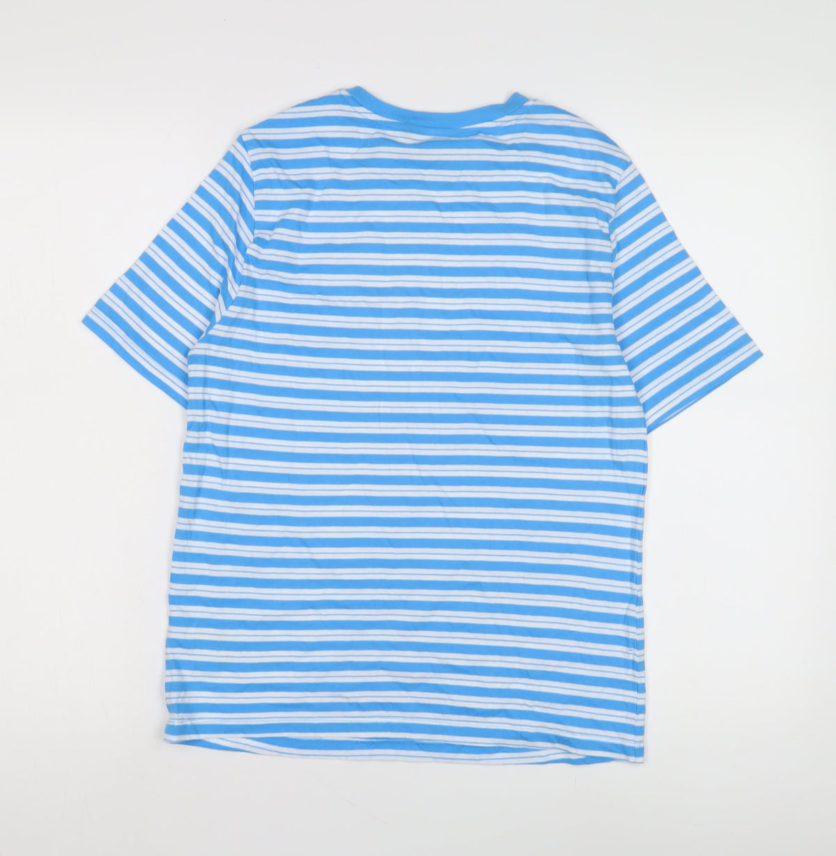 Marks & Spencer Women's Blue Striped T-Shirt Size 6