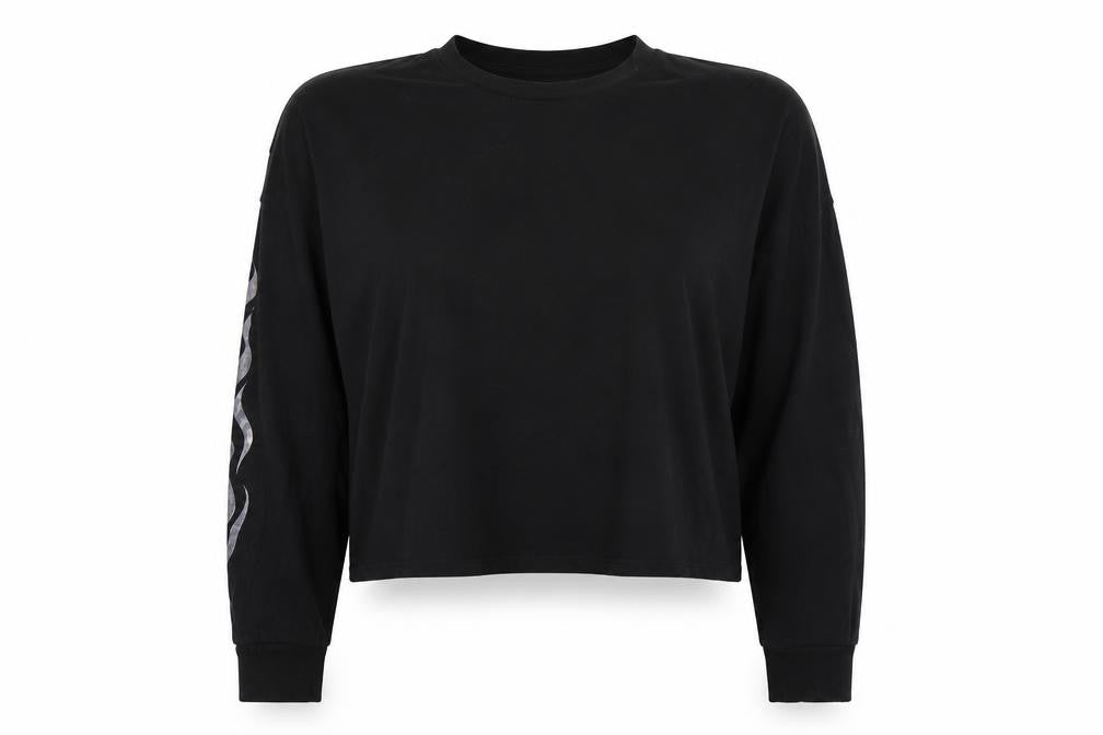 ASOS Women's Black Cropped Long Sleeve T-Shirt