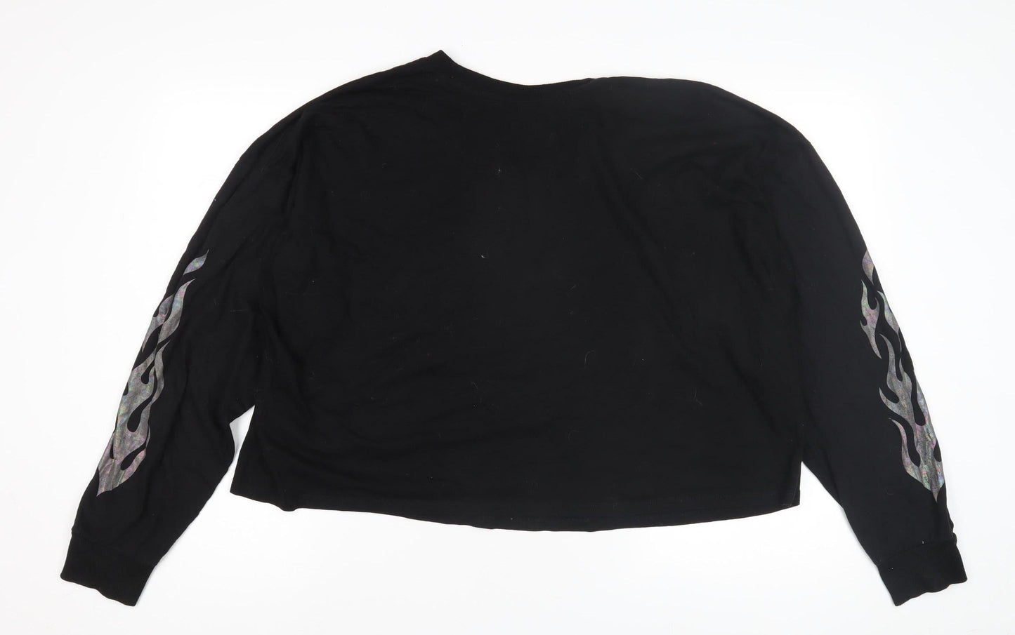 ASOS Women's Black Cropped Long Sleeve T-Shirt