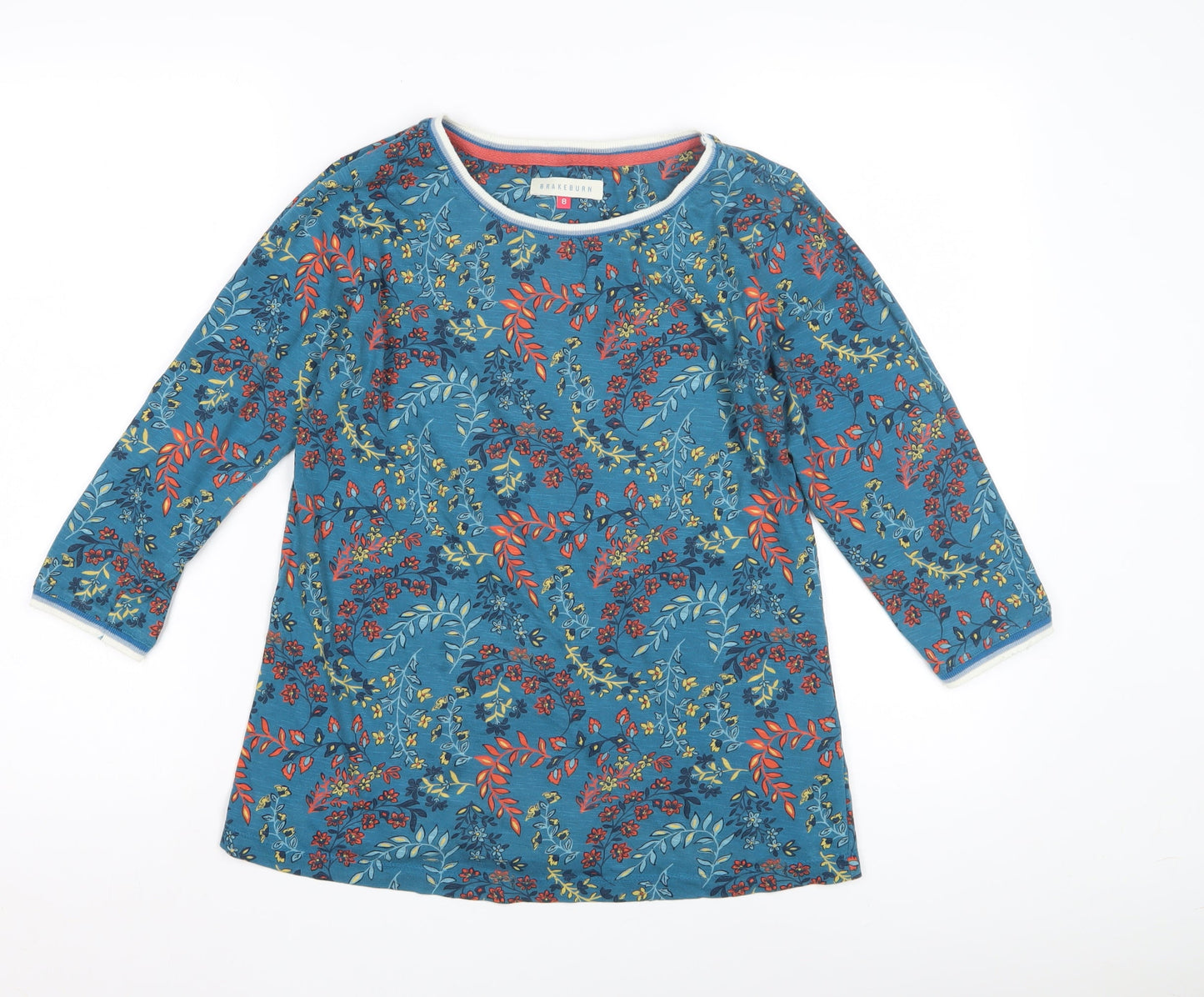 Brakeburn Women’s Floral 3/4 Sleeve Cotton Top, Size 8