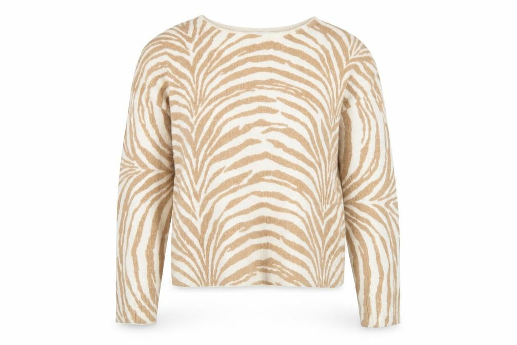 Marks & Spencer Women's Beige Animal Print Pullover Jumper Size 8