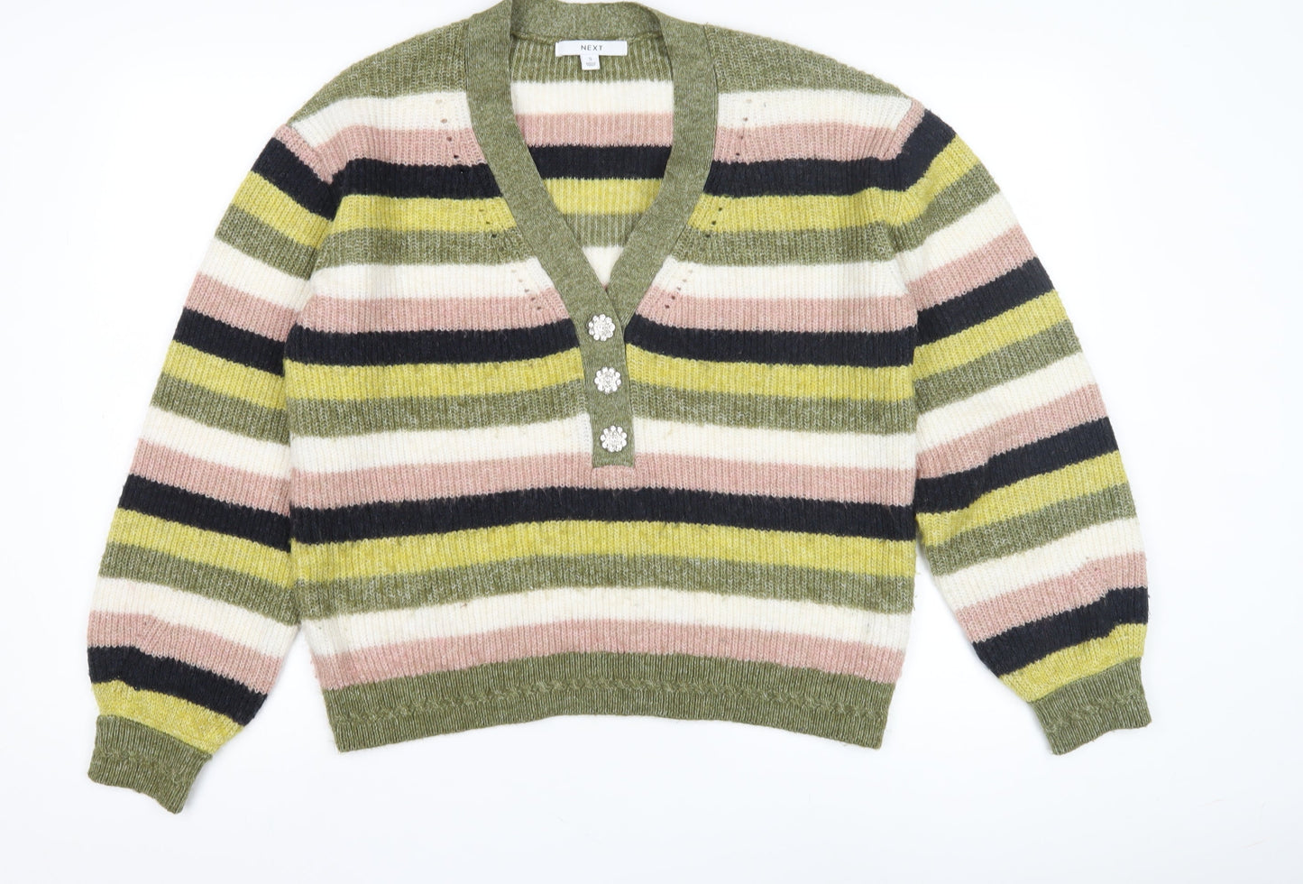 Next Women's Multicoloured Striped Cardigan S