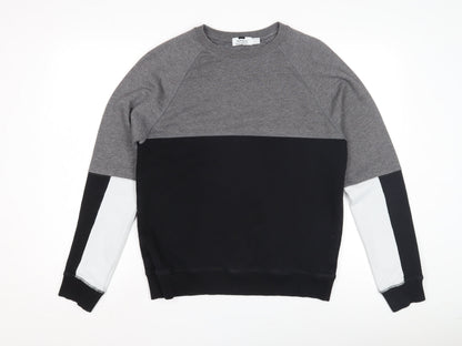Topman Men's Grey & Black Pullover Sweatshirt - Size S