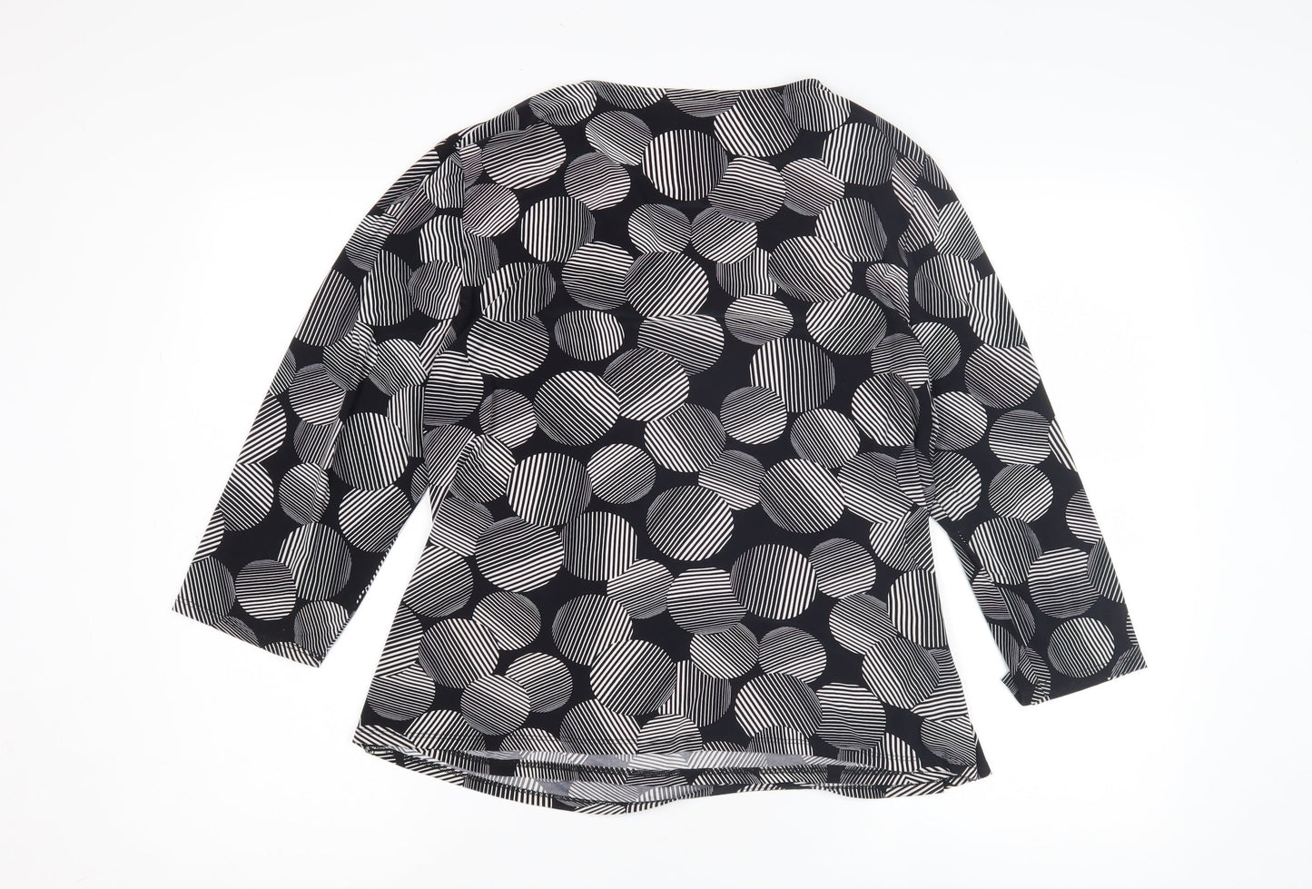Country Casuals Women's Black XL Wrap Geometric Blouse