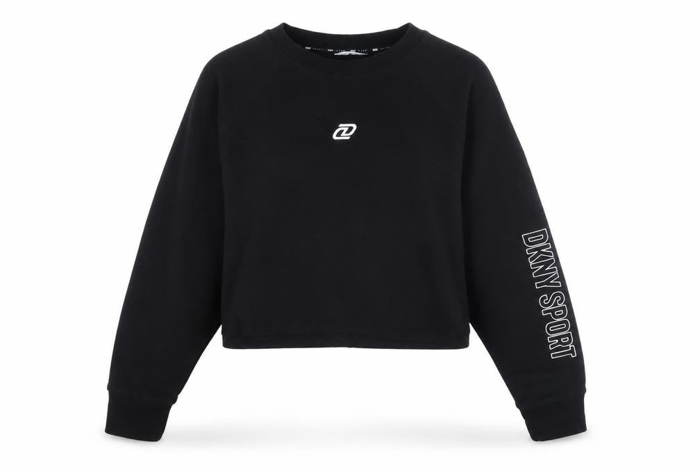 DKNY Women's Black Pullover Logo Sweatshirt - M