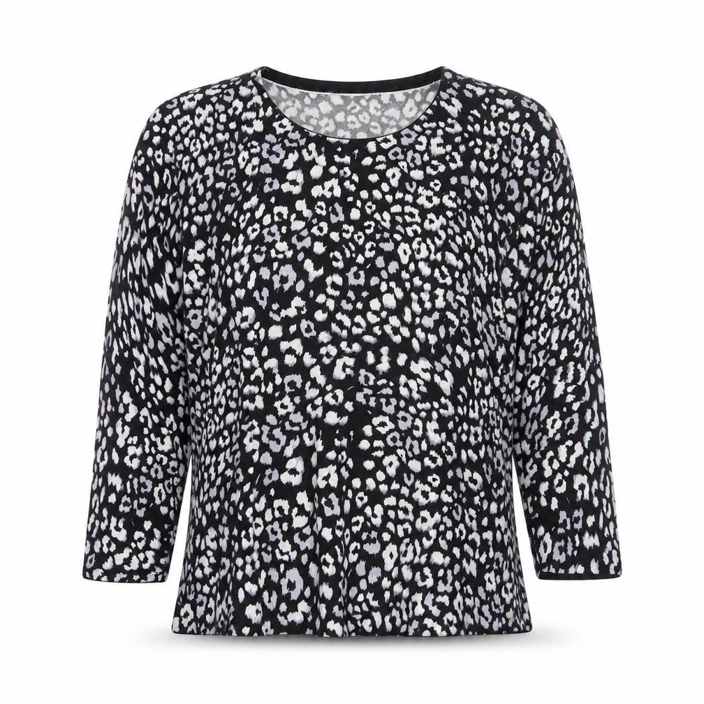 Precis Women's Black Animal Print Pullover Jumper M