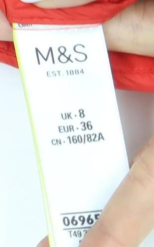 Marks and Spencer Women's Red Padded Waistcoat Size 8