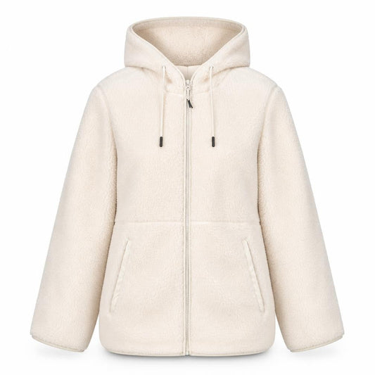 H&M Women’s Ivory Hooded Jacket XS Casual