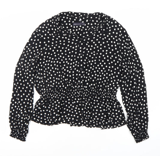 Marks and Spencer Women's Black Polka Dot Blouse Size 18