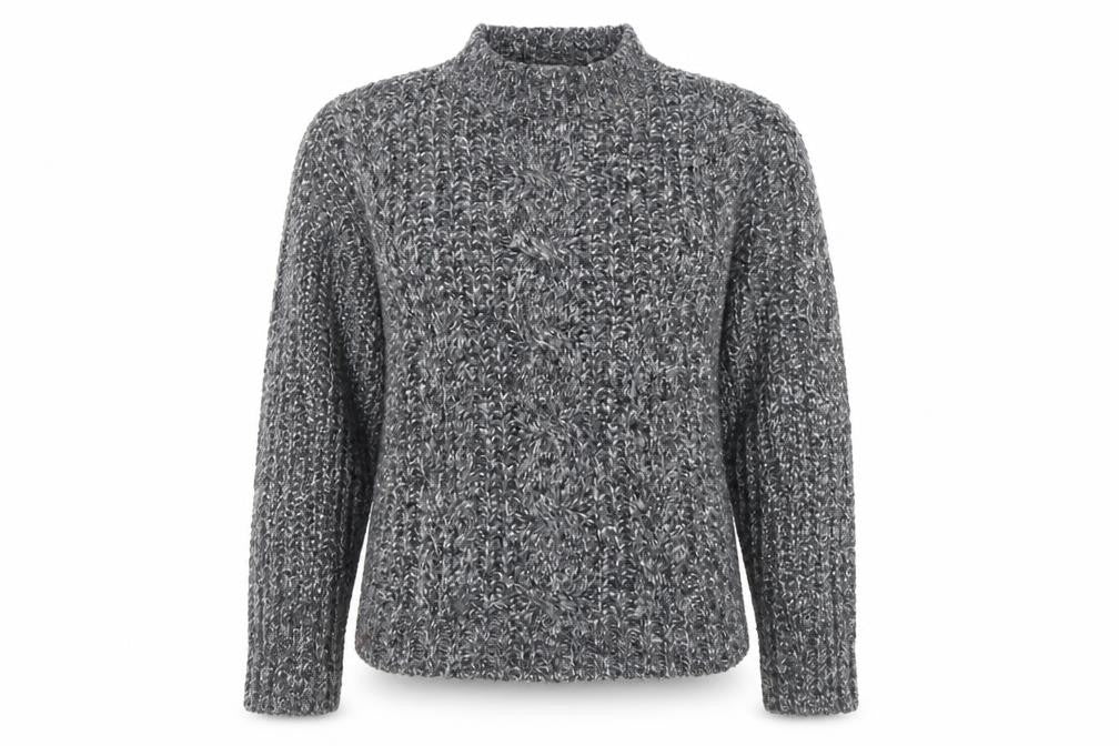 Topshop Women's Grey Chunky-Knit Jumper, Size 14