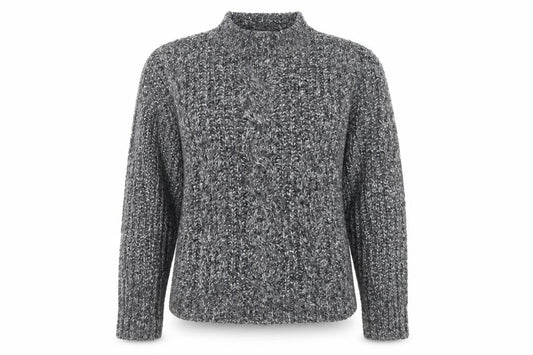 Topshop Women's Grey Chunky-Knit Jumper, Size 14