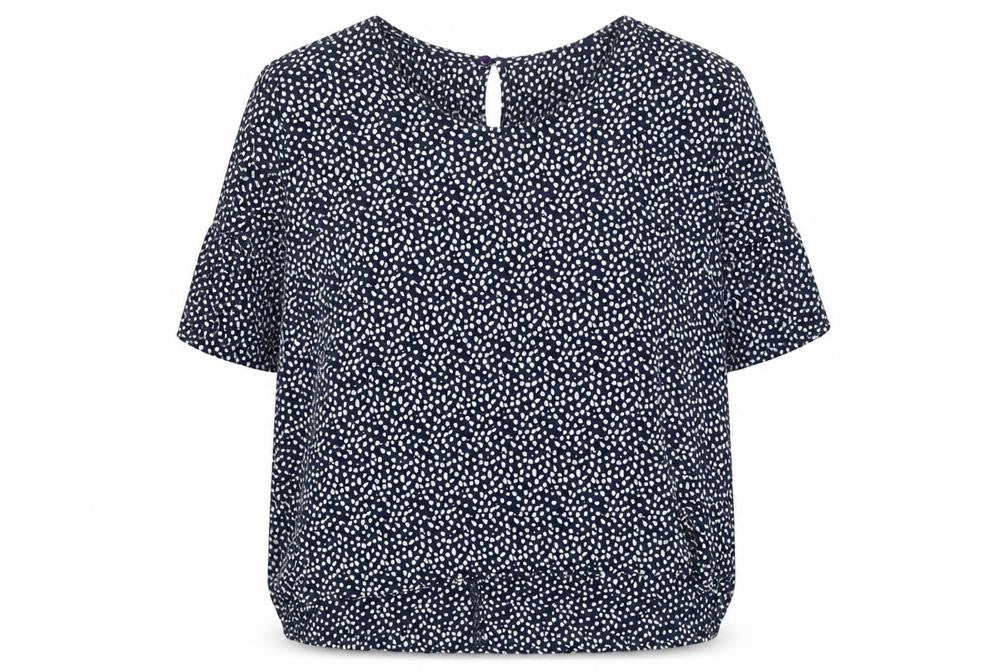 ICHI Women's Blue Polka Dot Blouse Size 12