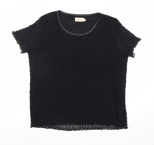 Bonmarché Women's Black Short Sleeve Top M