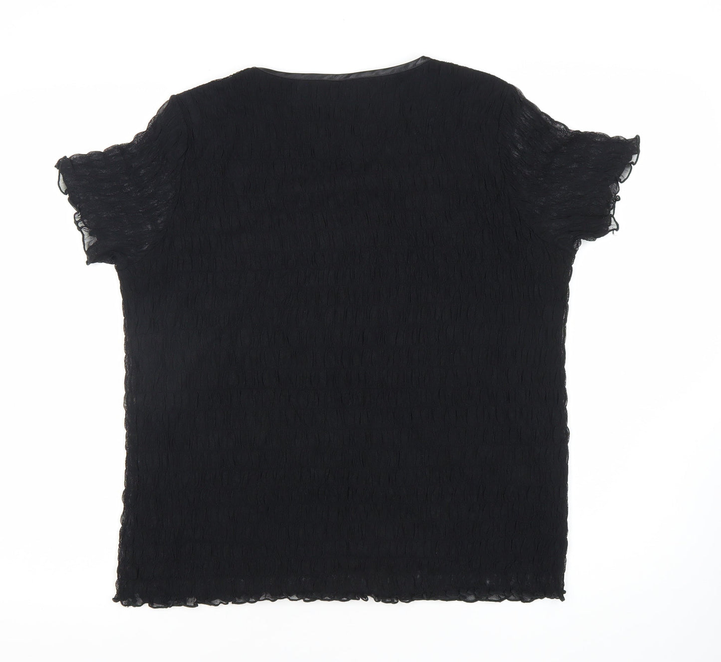 Bonmarché Women's Black Short Sleeve Top M