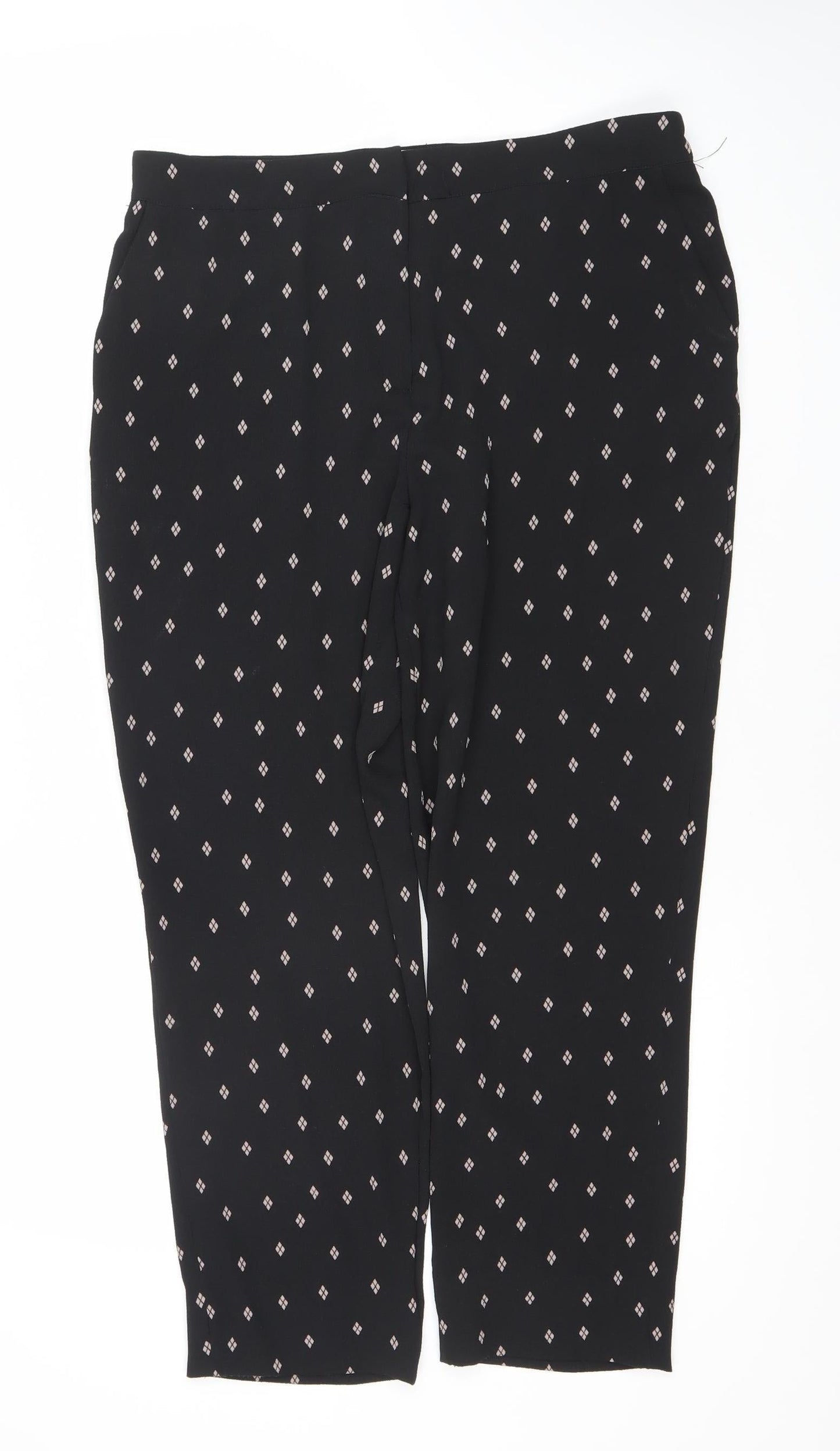 Vila Women's Black Argyle Trousers Size 10