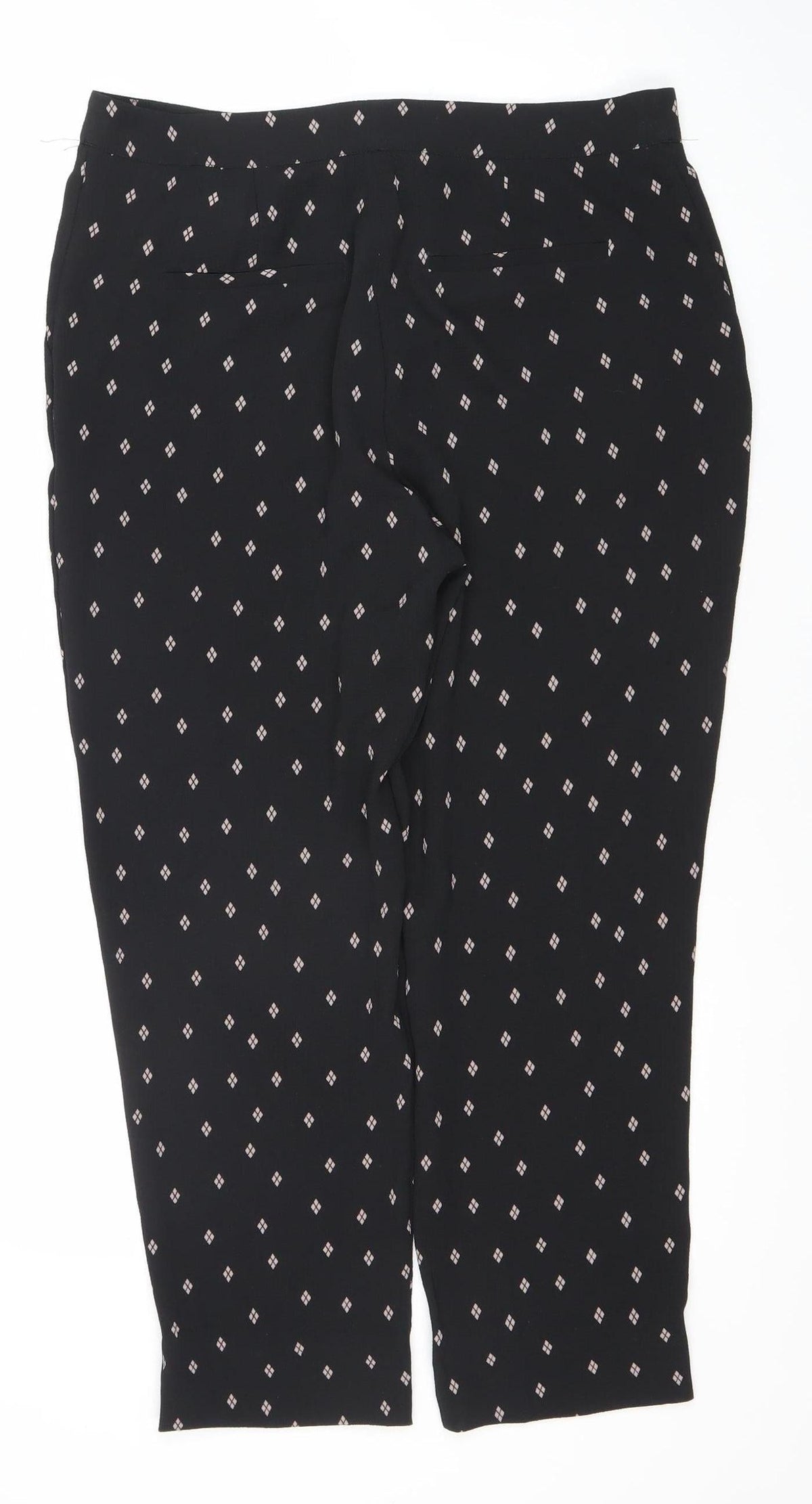 Vila Women's Black Argyle Trousers Size 10