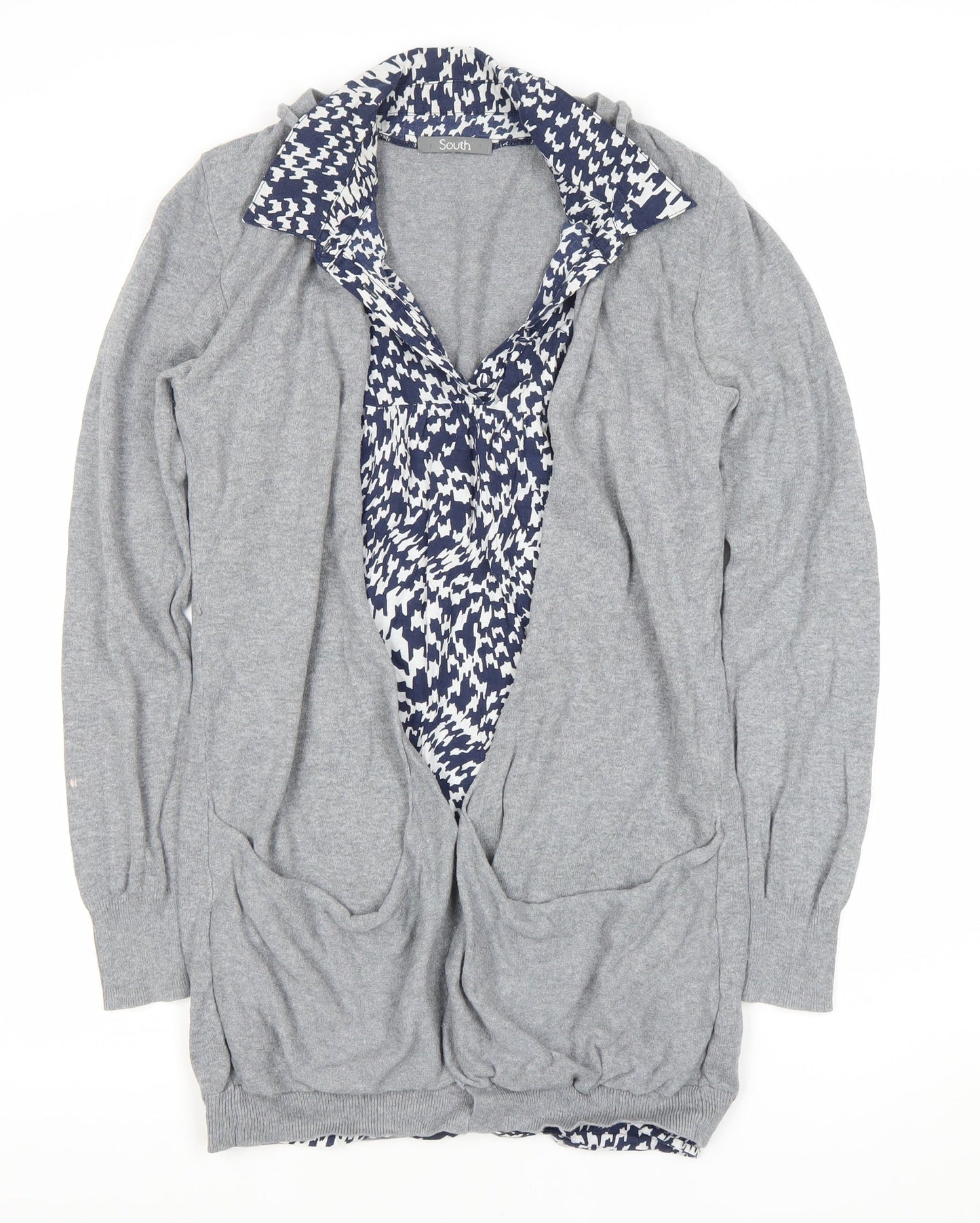 South Women's Grey Cardigan UK Size 12 Cotton