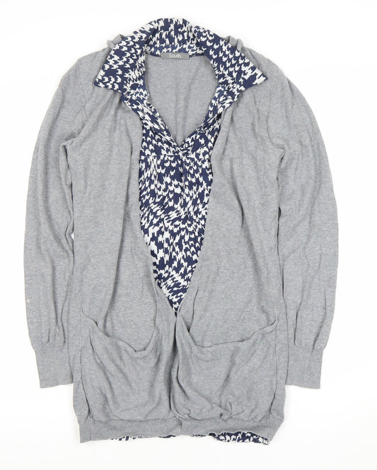South Women's Grey Cardigan UK Size 12 Cotton