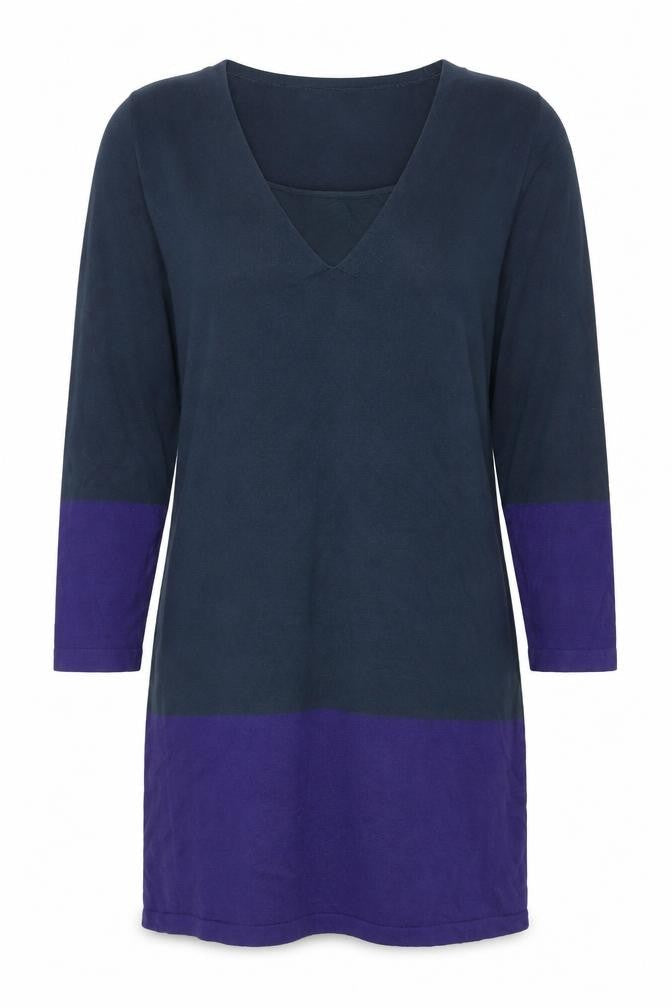 Colline Women's Blue Colourblock Shift Dress, Size 12