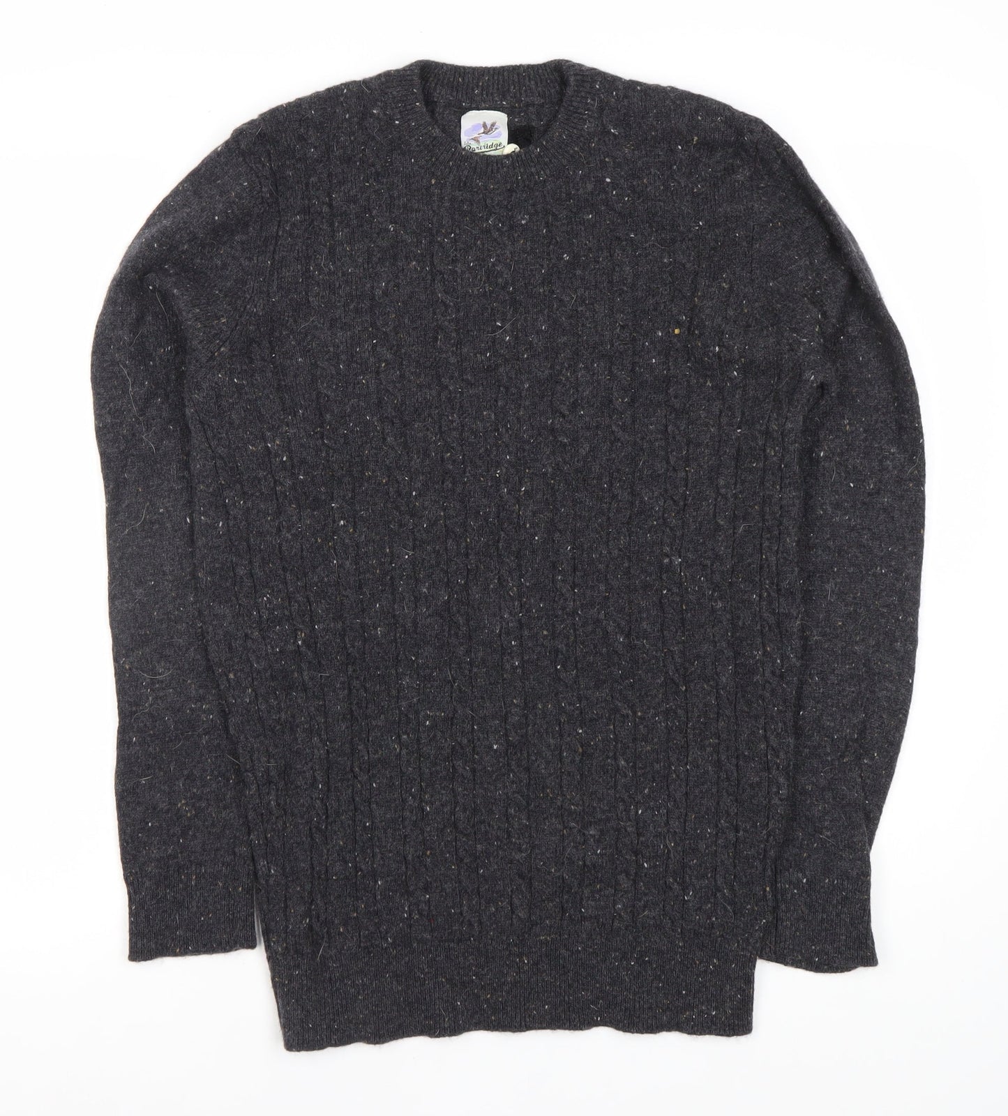John Partridge Unisex Black Cable-Knit Pullover XL